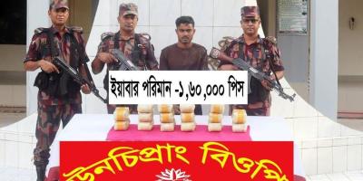 টেকনাফে এক লাখ ৬০ হাজার ইয়াবাসহ আটক ১